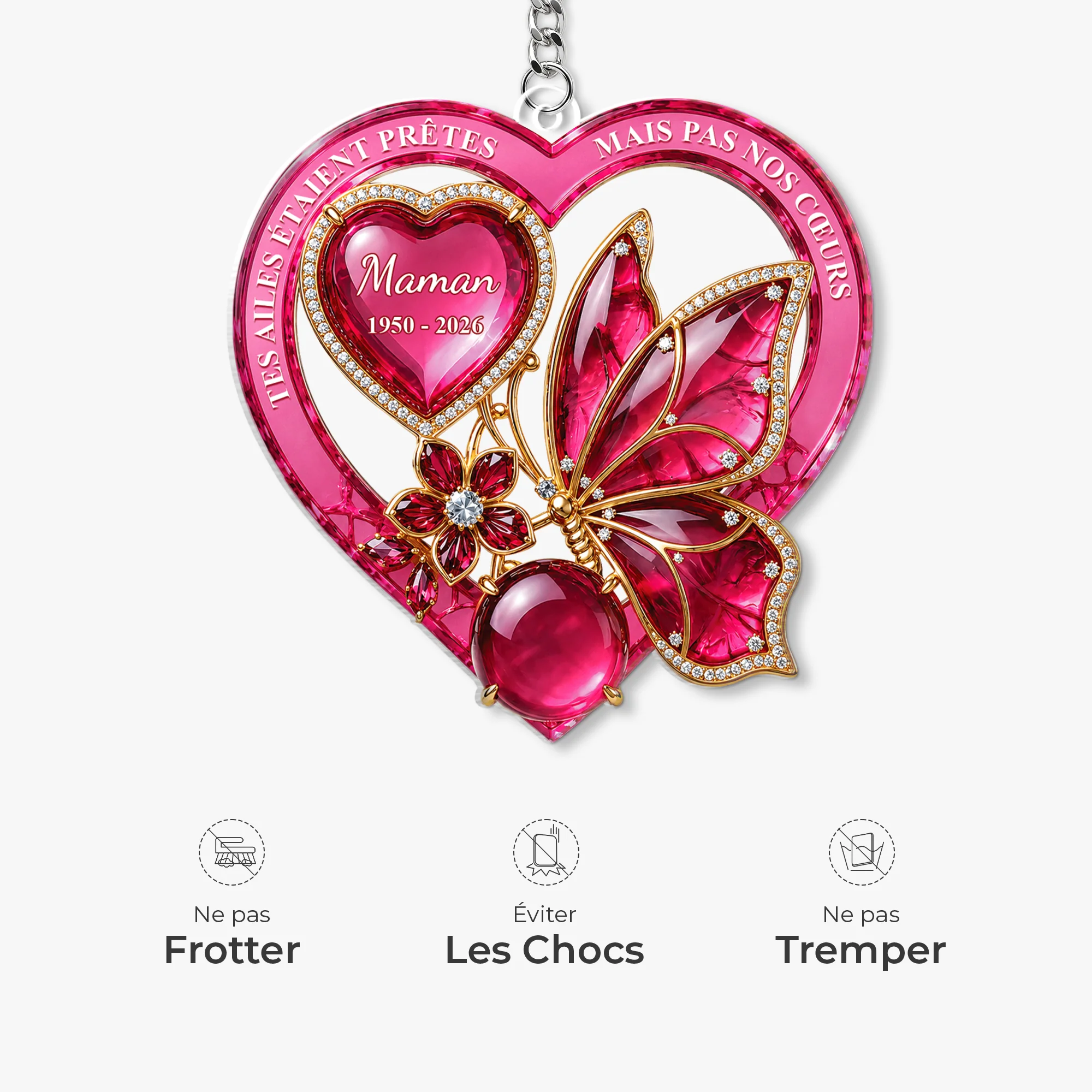 [Effet d'Impression 3D] Porte Clés Acrylique Personnalisé Commémoratif - Cadeau Souvenir Papa Et Maman 12395AJS4FA - Image 5