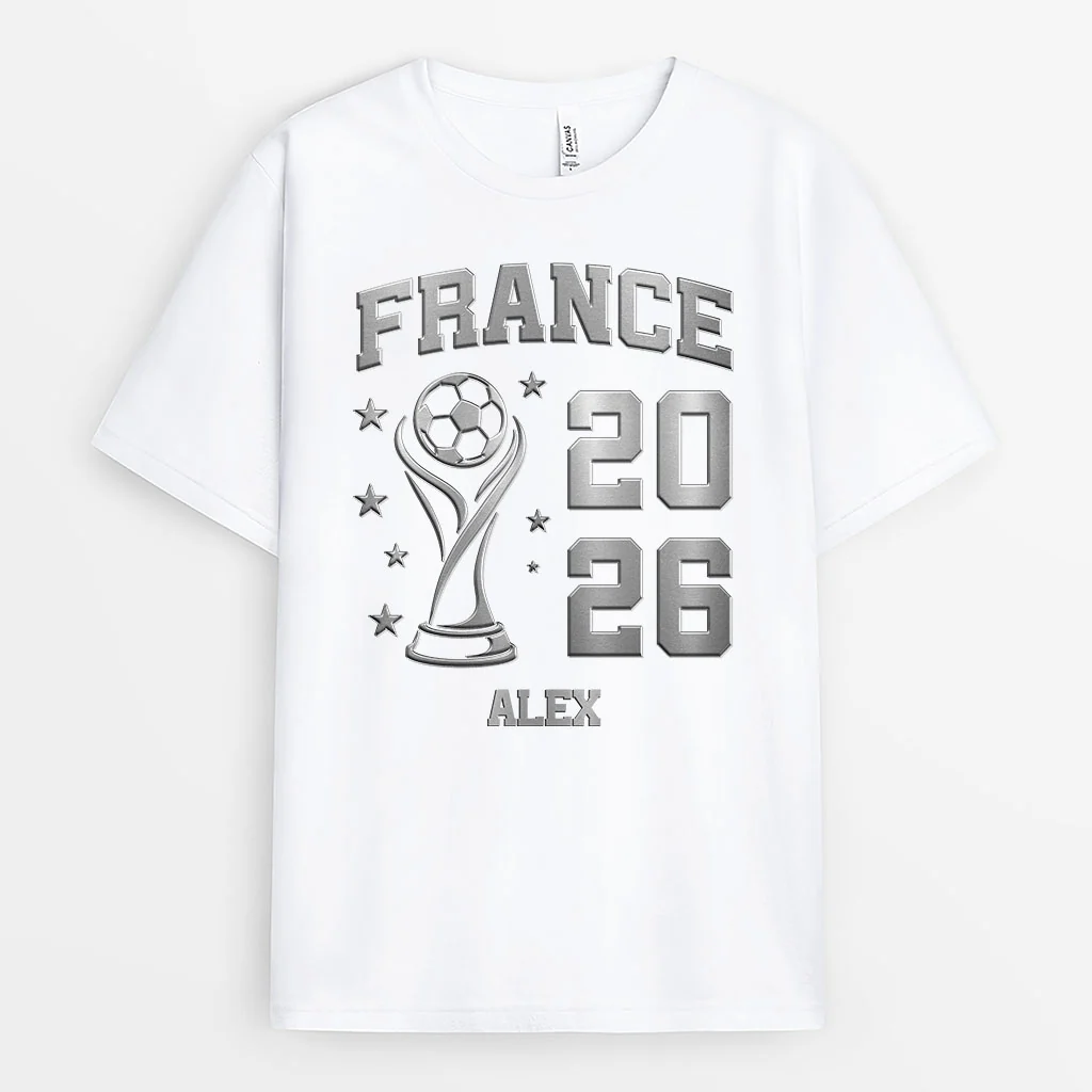 [Effet d'Impression 3D] T-shirt Personnalisé Football Avec Nation - Tee Shirt Coupe Du Monde