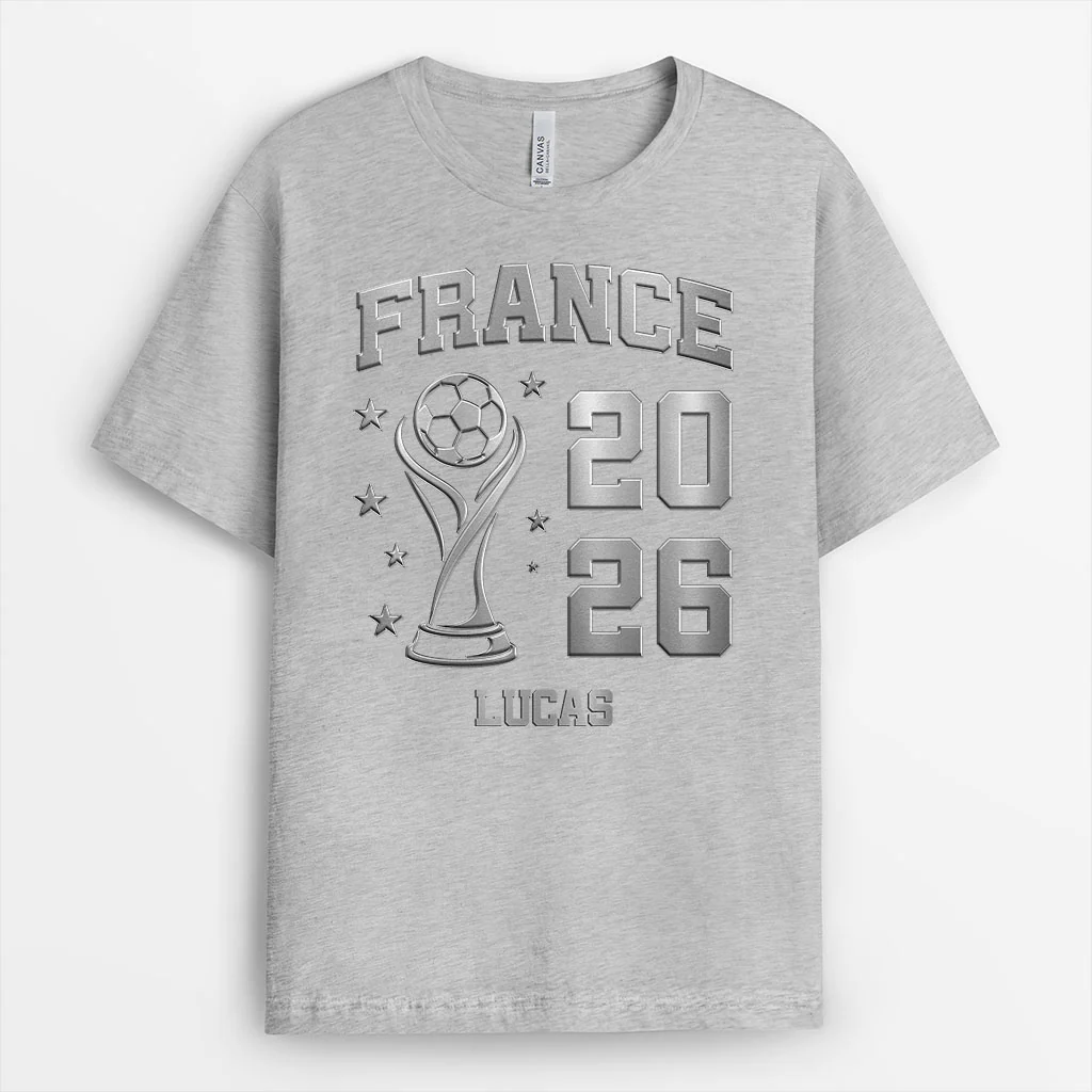 [Effet d'Impression 3D] T-shirt Personnalisé Football Avec Nation - Tee Shirt Coupe Du Monde - Image 2