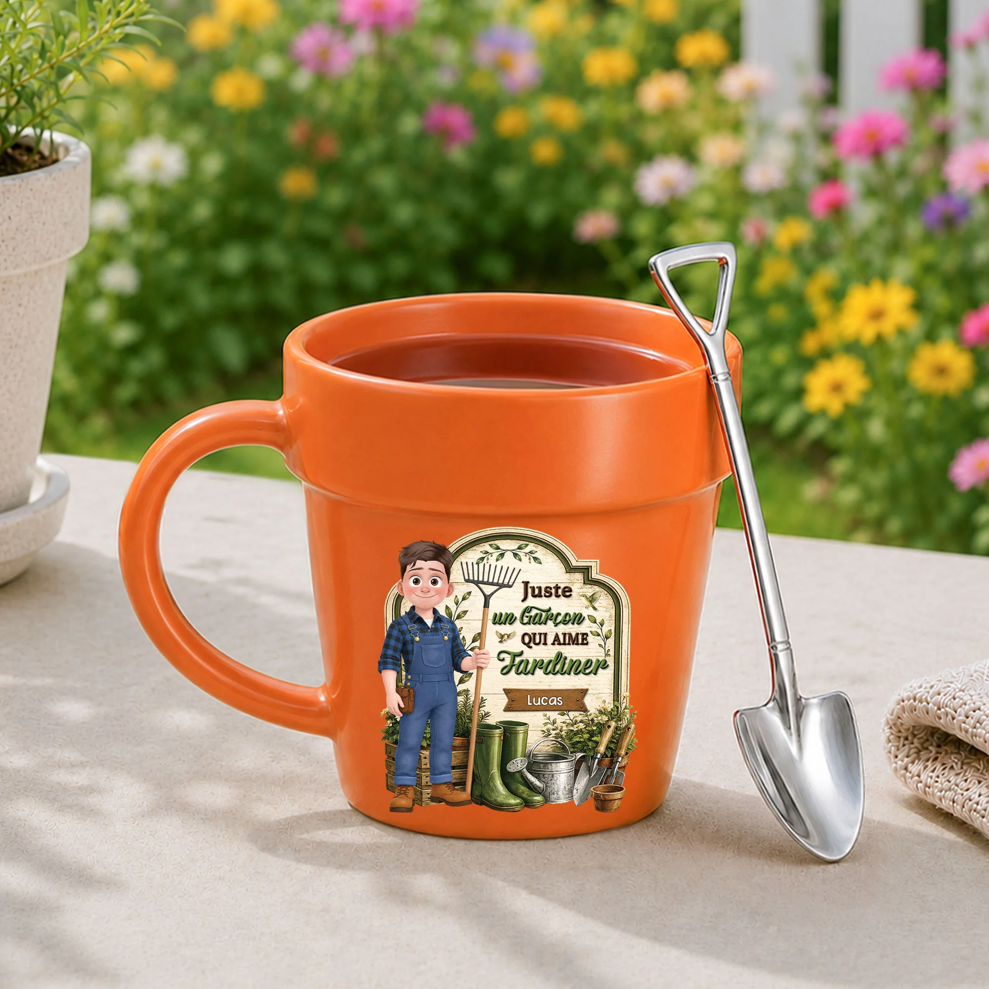 [Effet d'Impression 3D] Tasse Pot De Fleur Personnalisée - Homme Femme Qui Aime Jardiner - Image 2