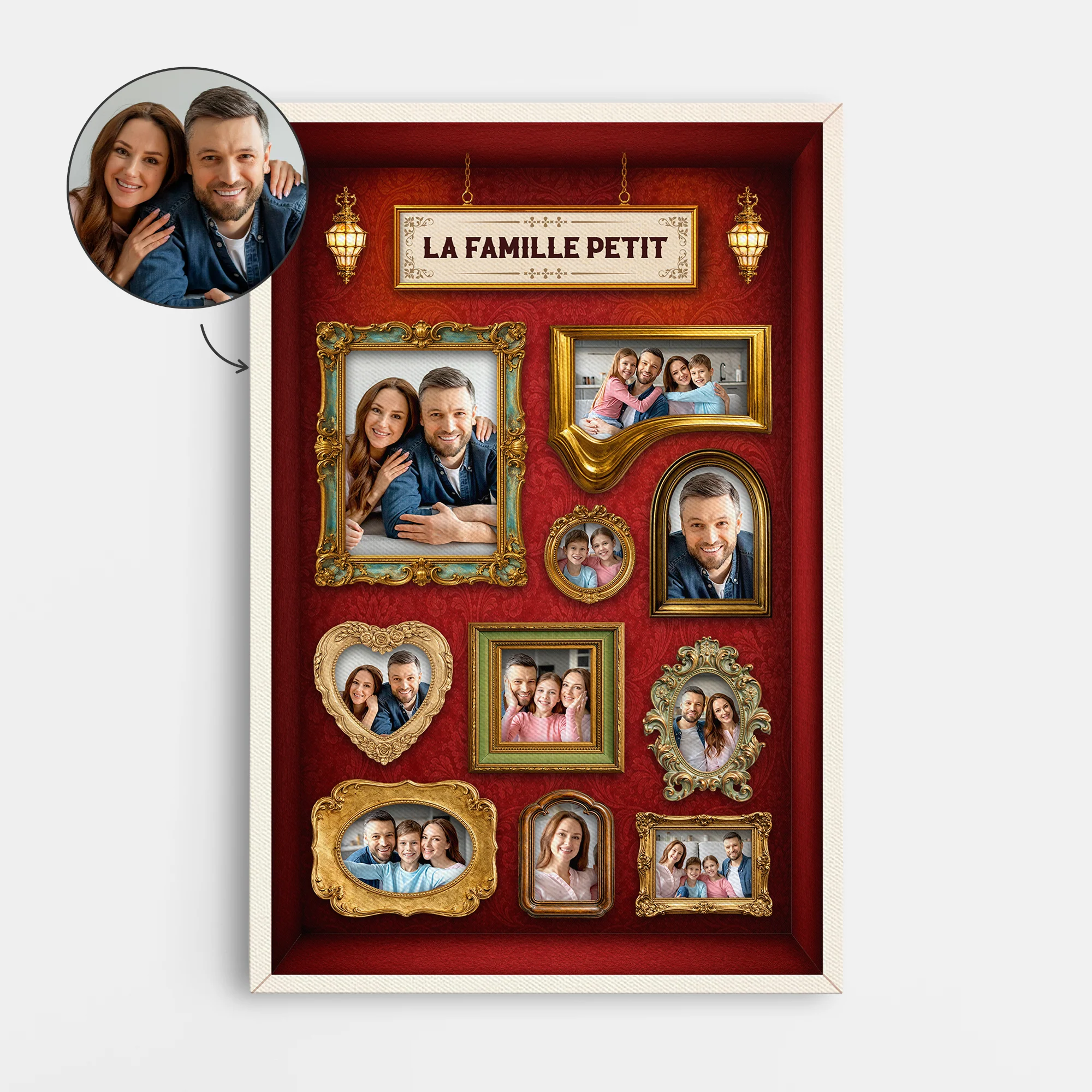 [Effet d'Impression 3D] Tableau Photo Personnalisé Famille – Notre Famille
