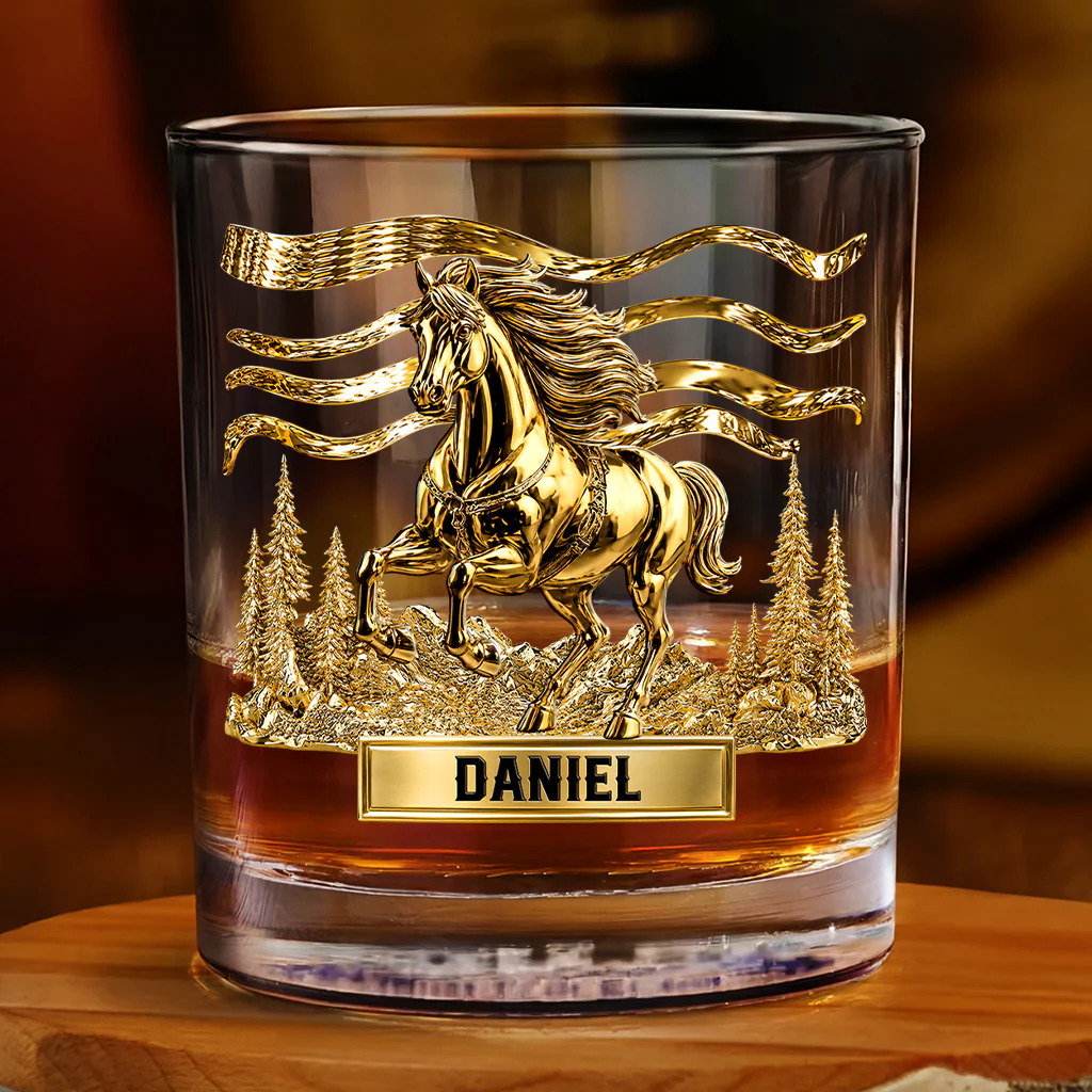 [Effet d'Impression 3D] Verre Whisky Personnalisable - Cadeau Avec Cheval Pour Femme/Homme - Image 2