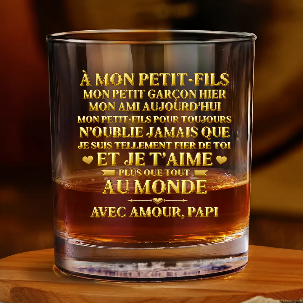 [Effet d'Impression 3D] Verres Whisky Personnalisé - Cadeau Pour Fils Et Petit-fils Je Suis Fier De Toi - Image 2