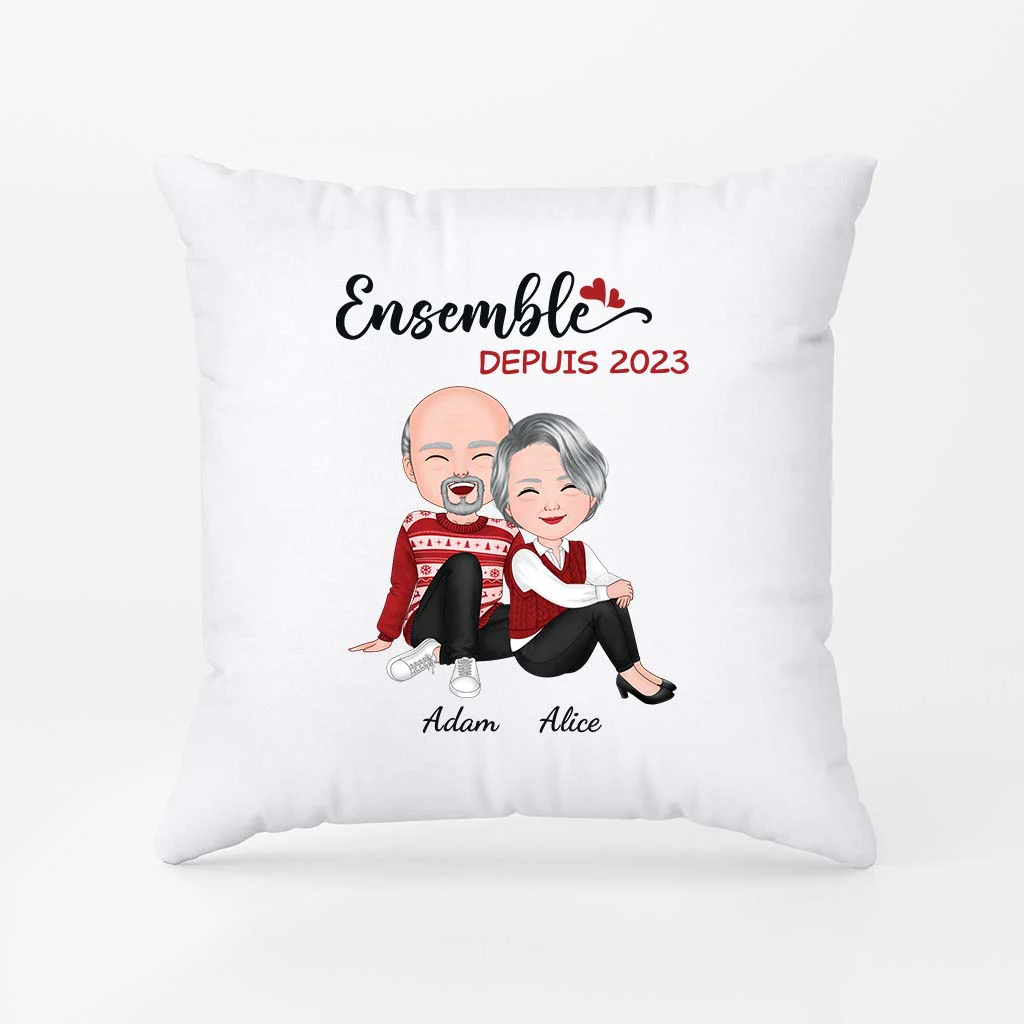 Ensemble Depuis Version Noël - Coussin Pour Couple Personnalisé - Image 2