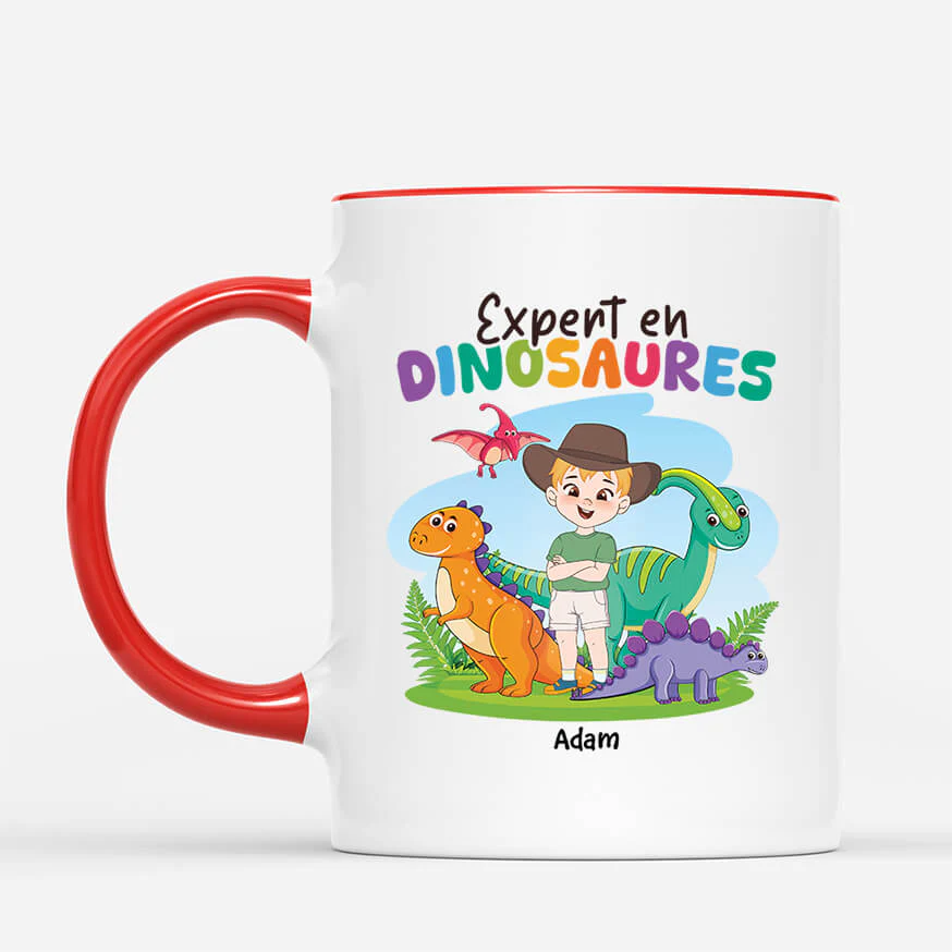 Experte En Dinosaures - Mug Enfant Fille Personnalisé - Image 2