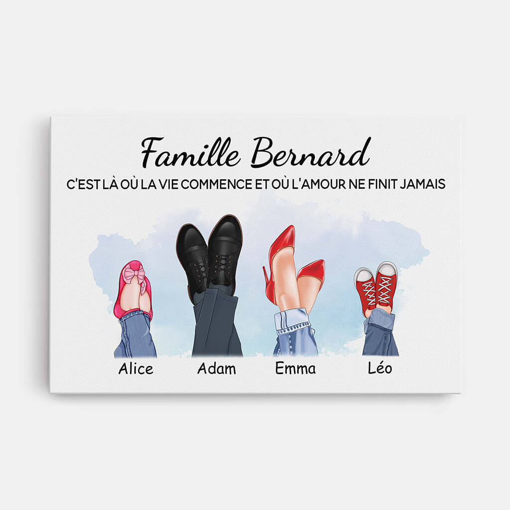 Toile Famille Design Chaussures Personnalisée