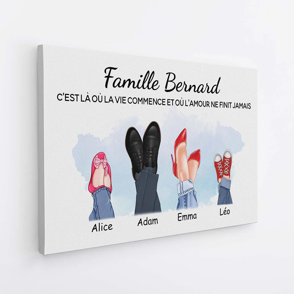 Toile Famille Design Chaussures Personnalisée - Image 2