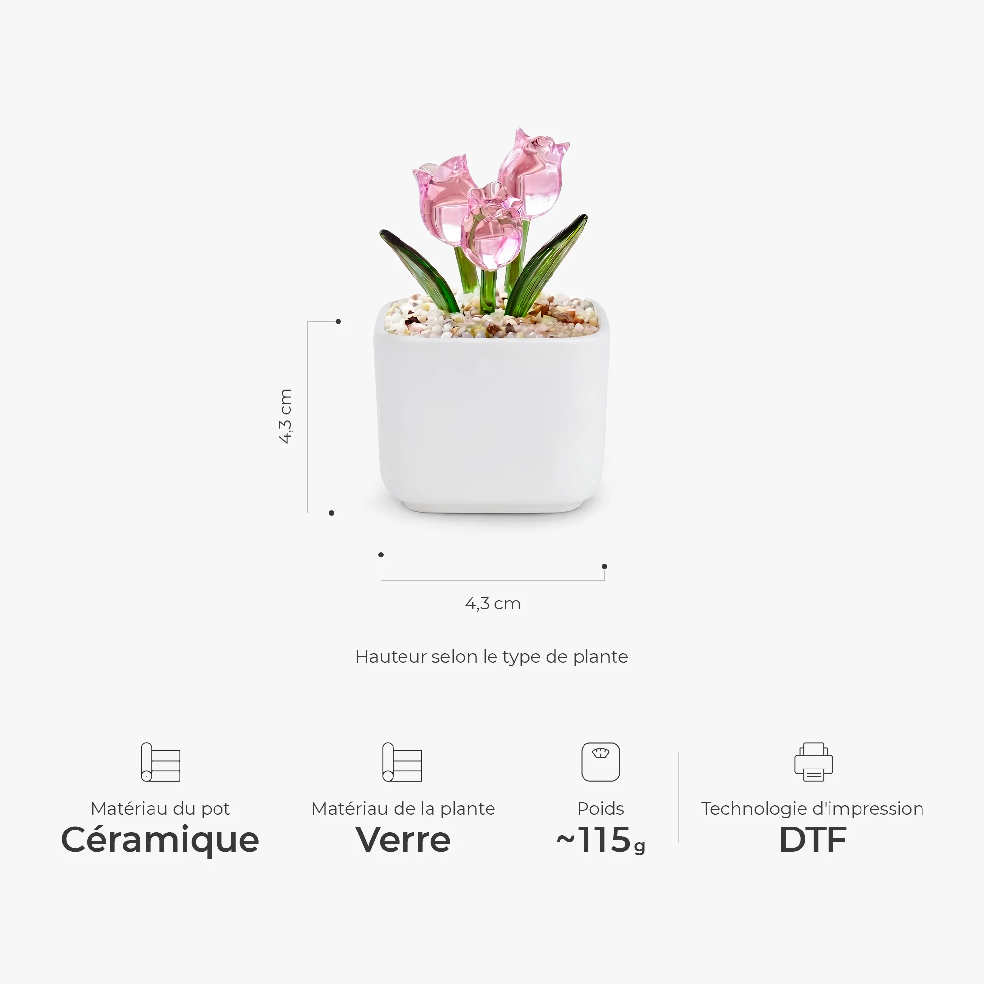 Fleur Artisanale En Verre Avec Pot - Merci Prof D’avoir Fait Partie De Mon Histoire - Image 3