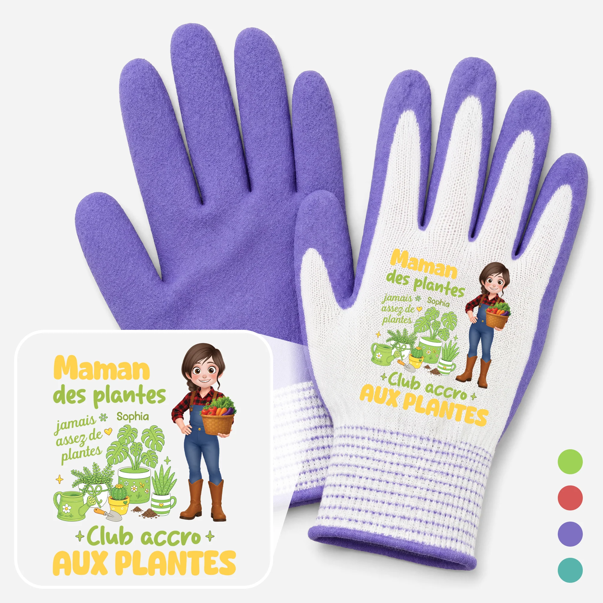 Gants De Jardinage Personnalisés Femme Homme - Club Accro Aux Plantes