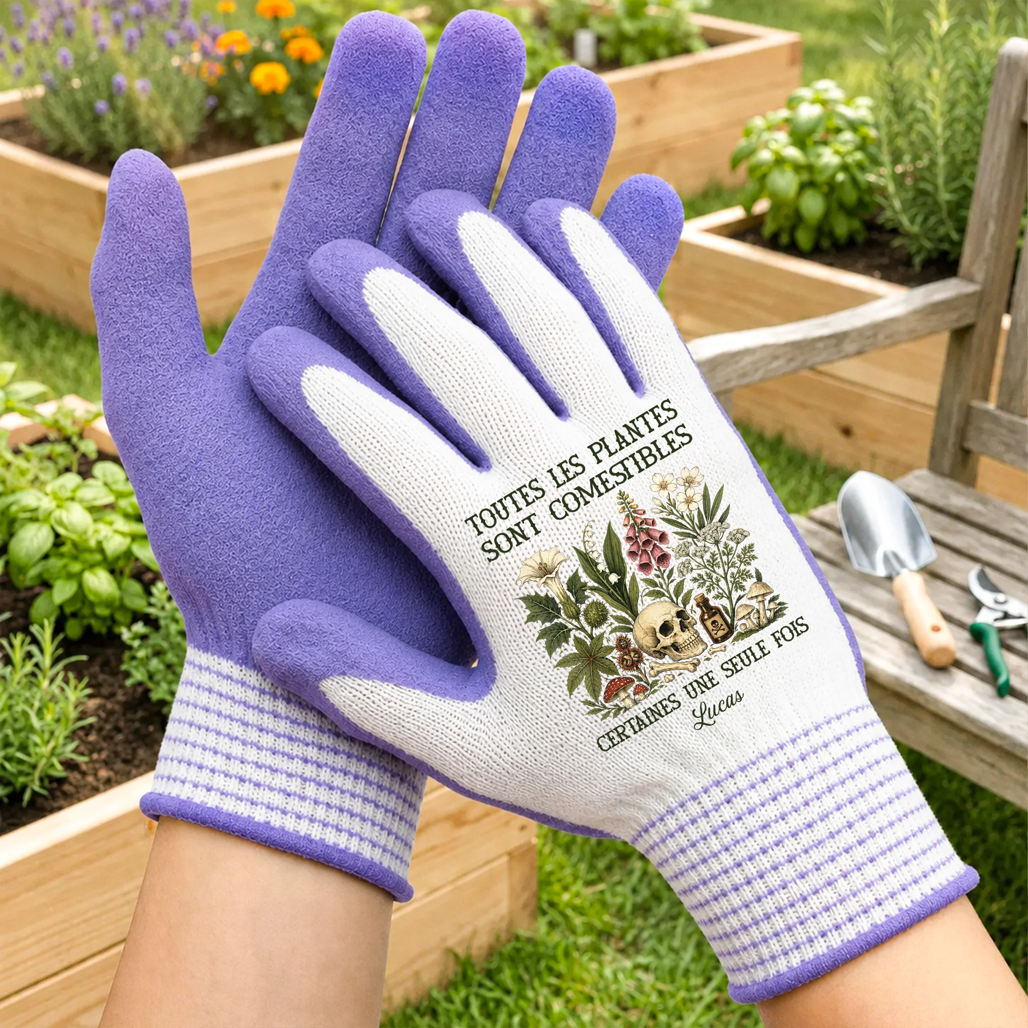 Gants Jardinage Personnalisés Femme Homme Humour - Les Plantes Comestibles Cadeau Jardinier - Image 2