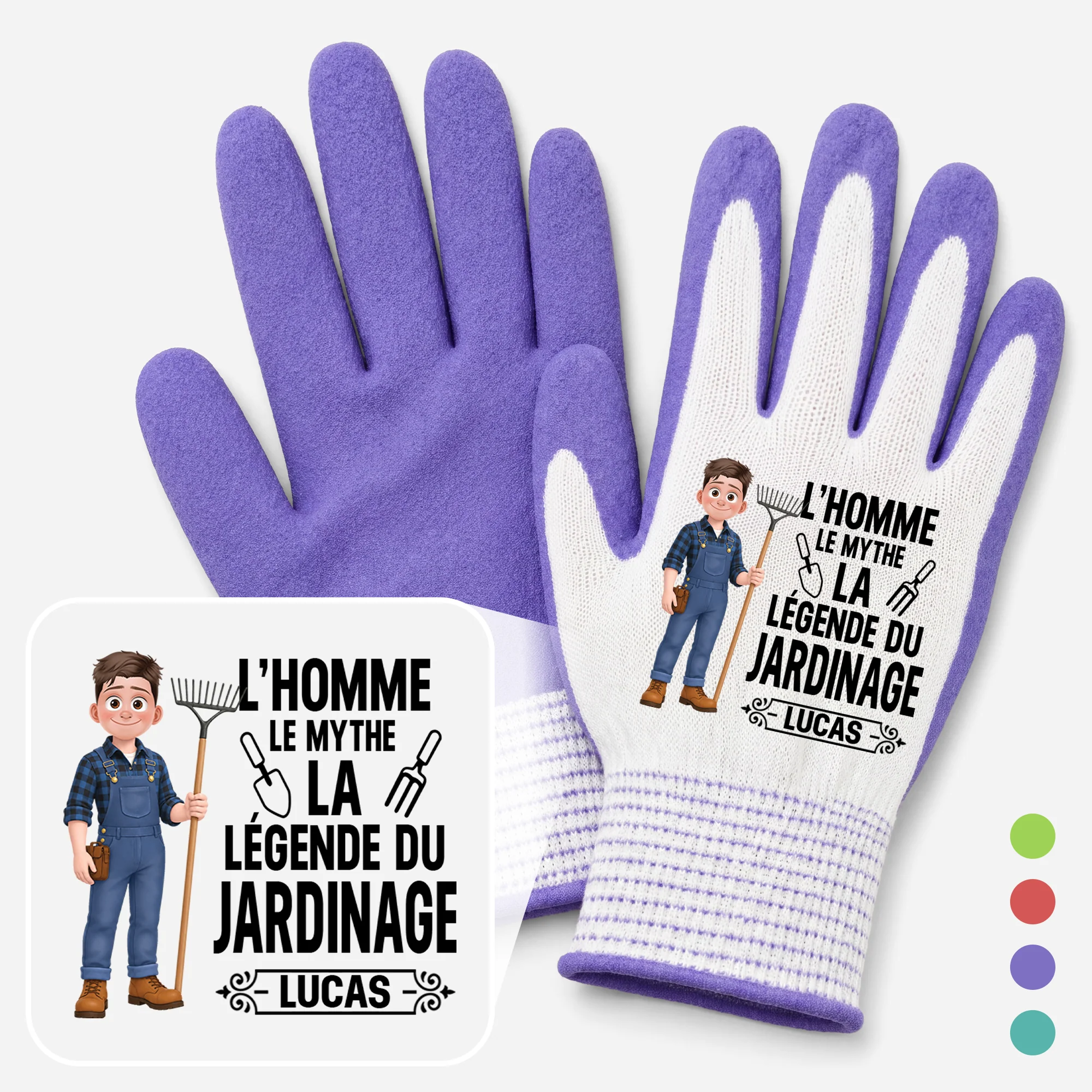 Gants Personnalisés Femme Homme - La Légende Du Jardinage
