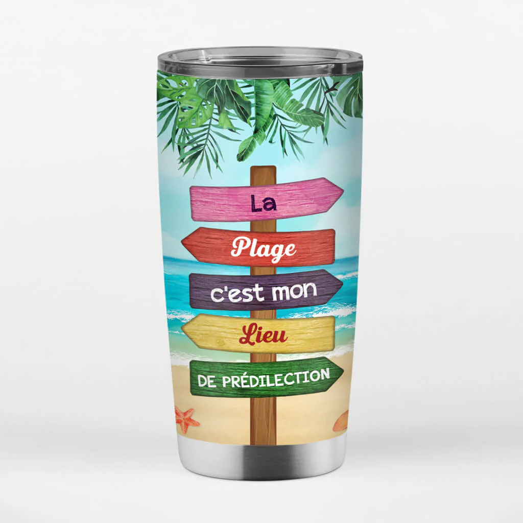 Gobelet La Plage C'est Mon Lieu De Prédilection Personnalisé - Image 3
