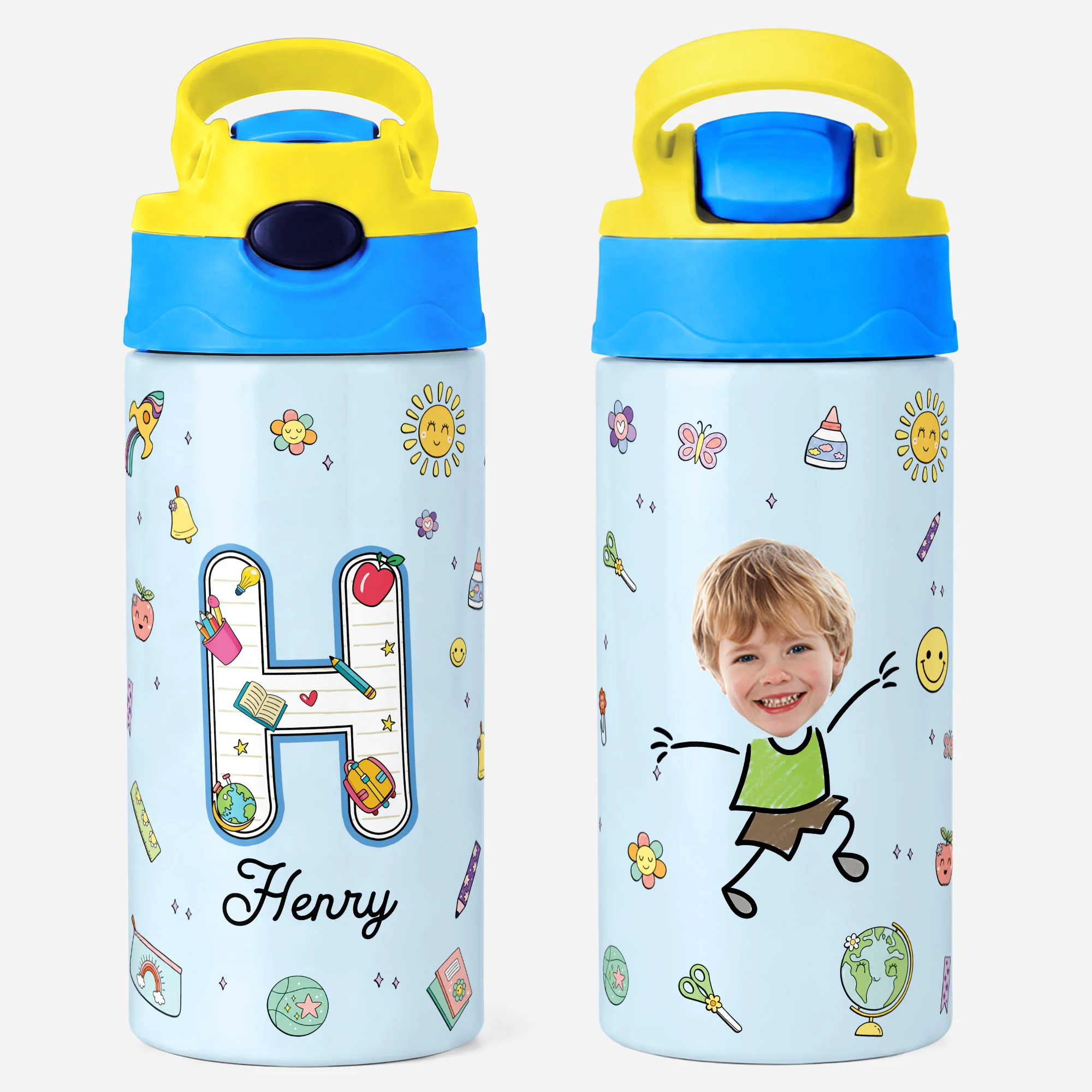 Gourde Isotherme Personnalisée Prénom Pour Enfant 355ml - Cadeau Pour La Rentrée