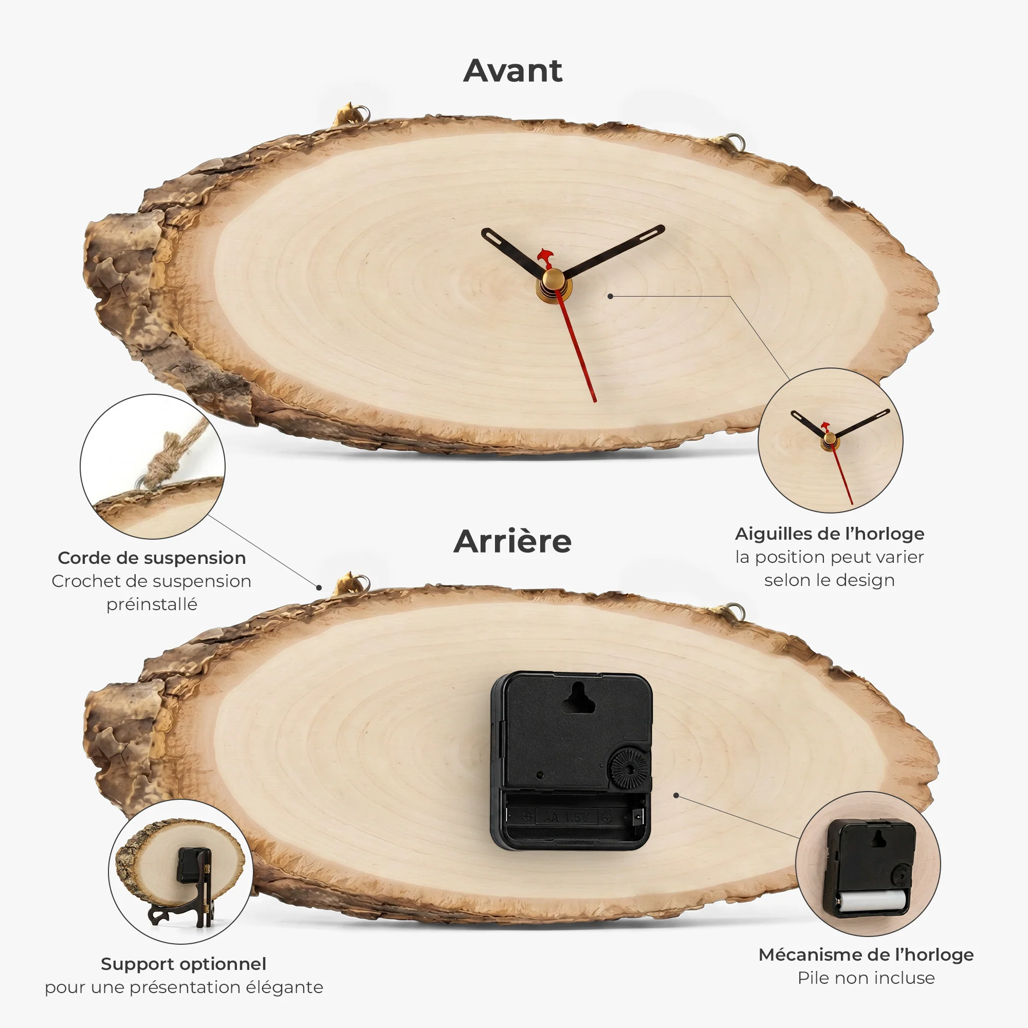 Horloge Bois Personnalisée - Peu Importe Le Temps Qui Passe Cadeau Maman Et Papa - Image 5