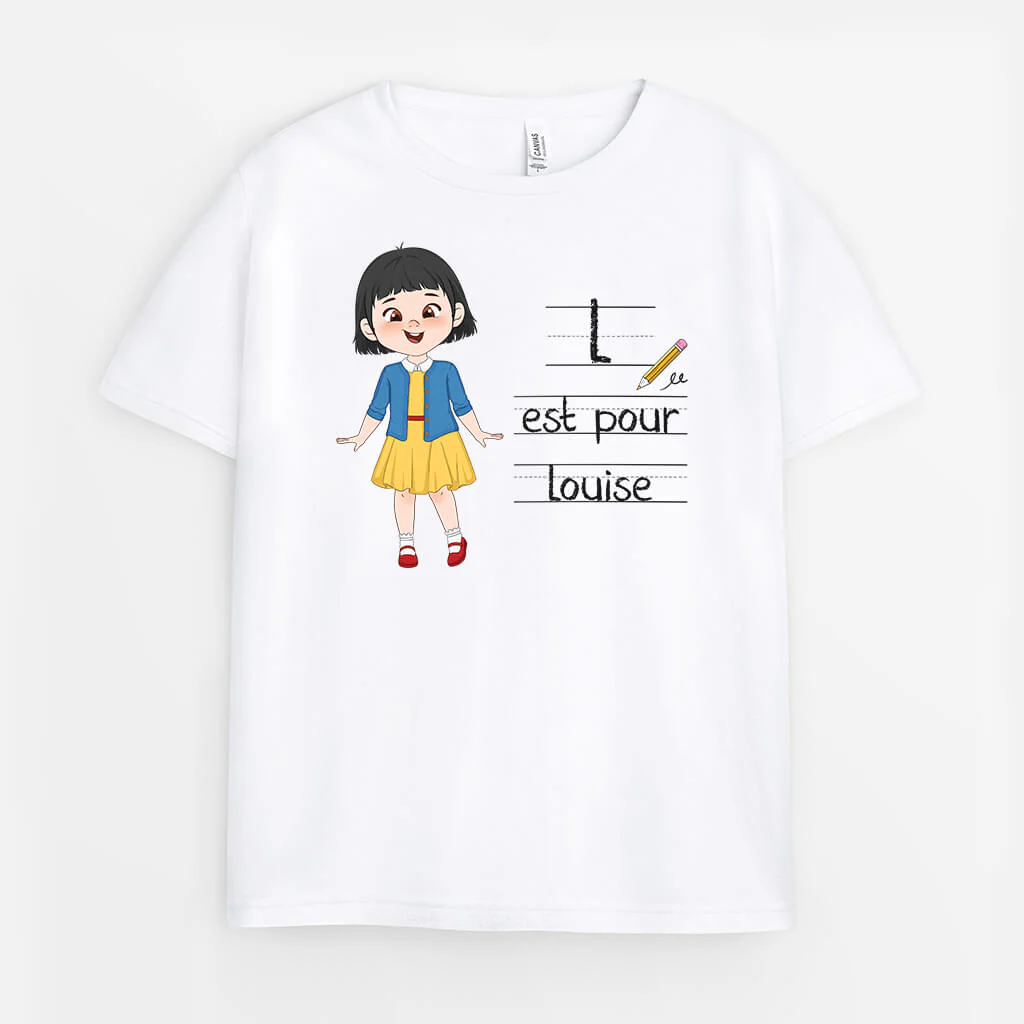 T Shirt Enfant Personnalisé Prénom - L Est Pour - Image 2