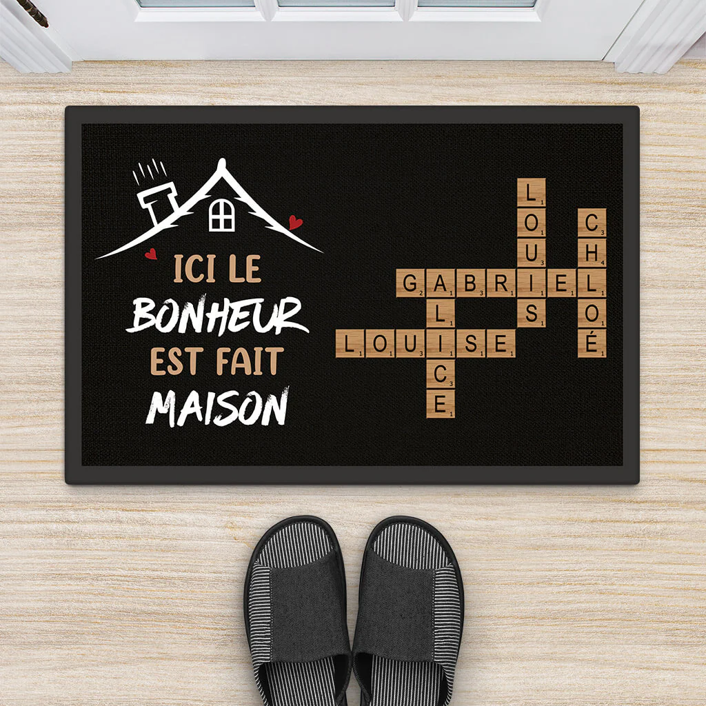Tapis personnalisé famille – Bonheur fait maison - Image 2