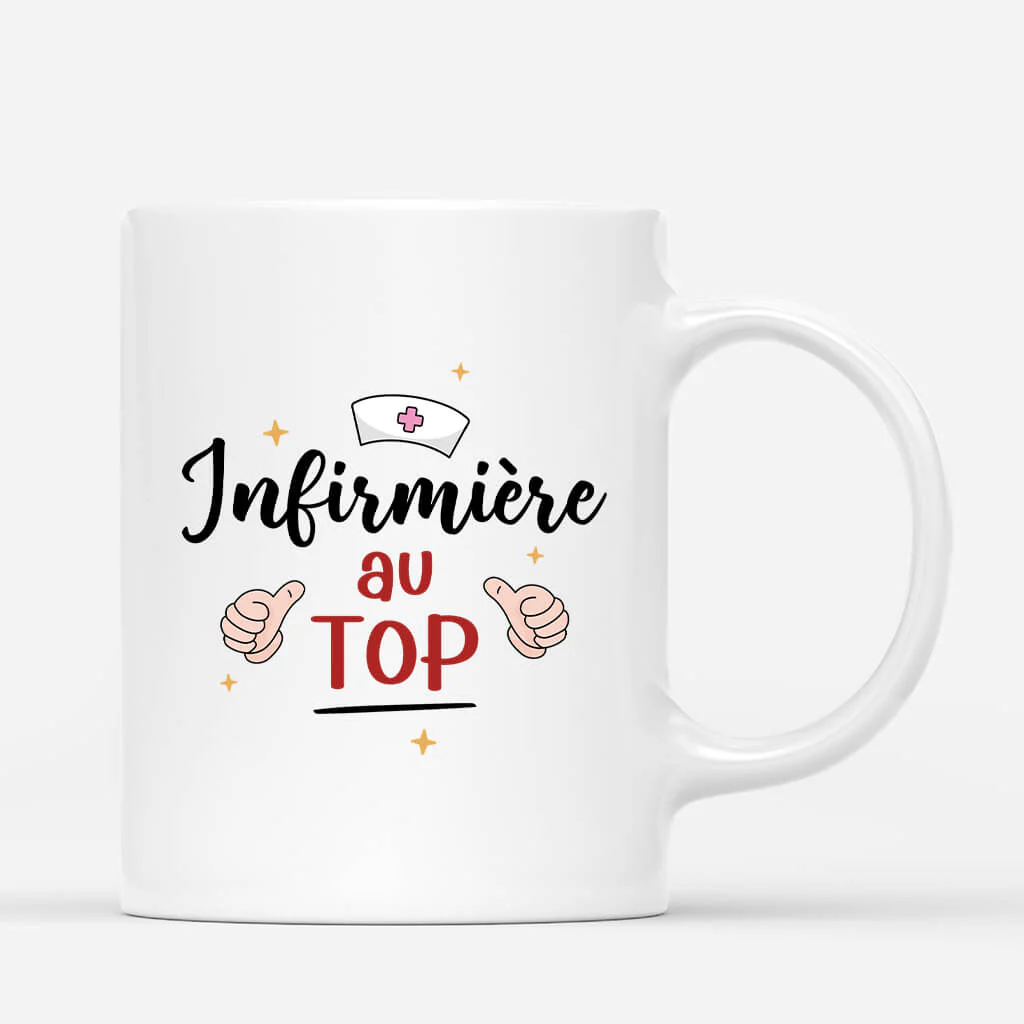 Infirmière Au Top - Mug Pour Infirmière Personnalisé - Image 3