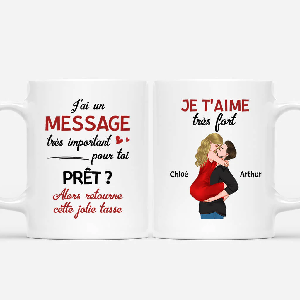 Mug Personnalisé Couple Romantique – J’ai Un Message Important Pour Toi