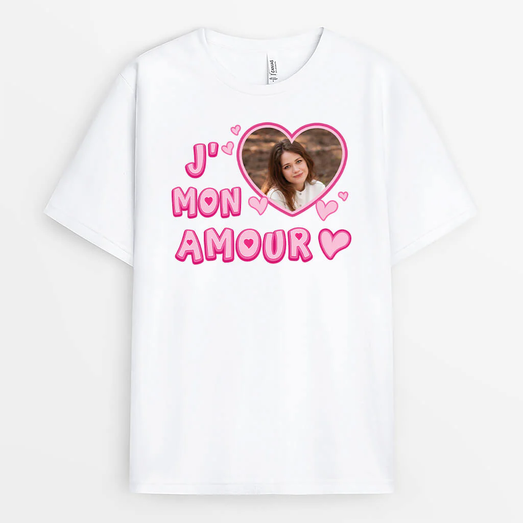 Tee shirt personnalisé photo – J’aime mon amour