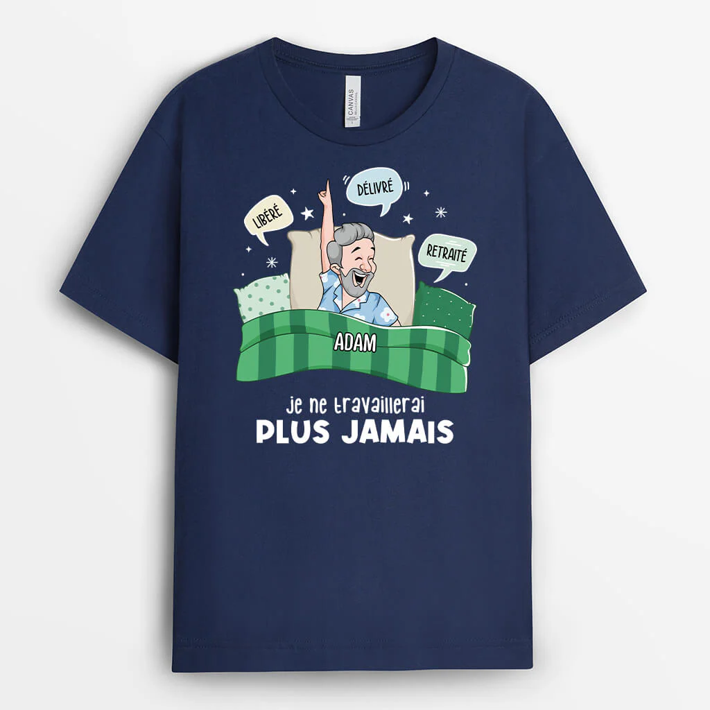 T-Shirt Personnalisé Retraite Femme – Je Ne Travaillerai Plus Jamais - Image 2