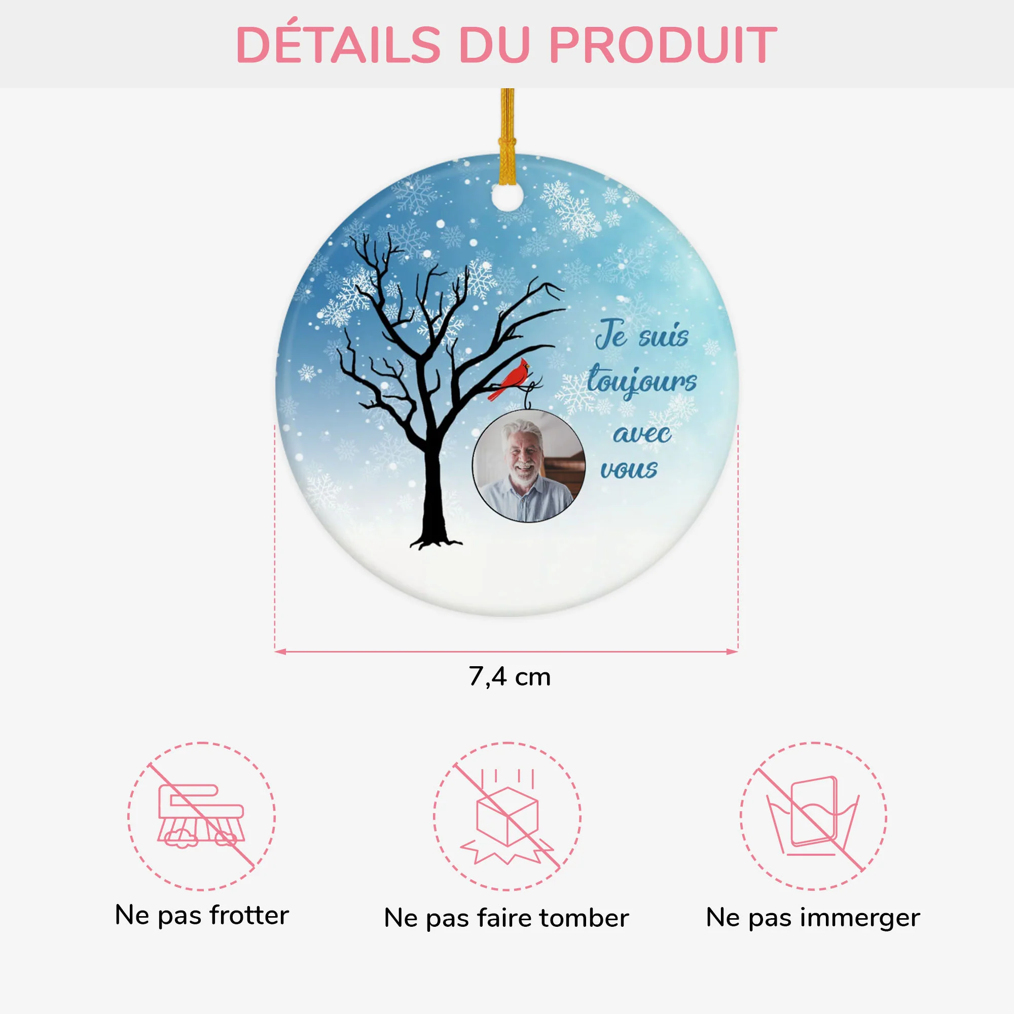 Ornement Je Suis Toujours Avec Vous Hiver Personnalisé - Image 3