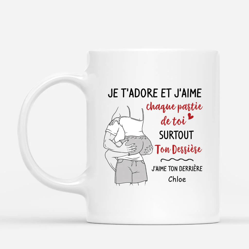 Mug Personnalisé Couple - Je T'Adore Et J'Aime Chaque Partie De Toi