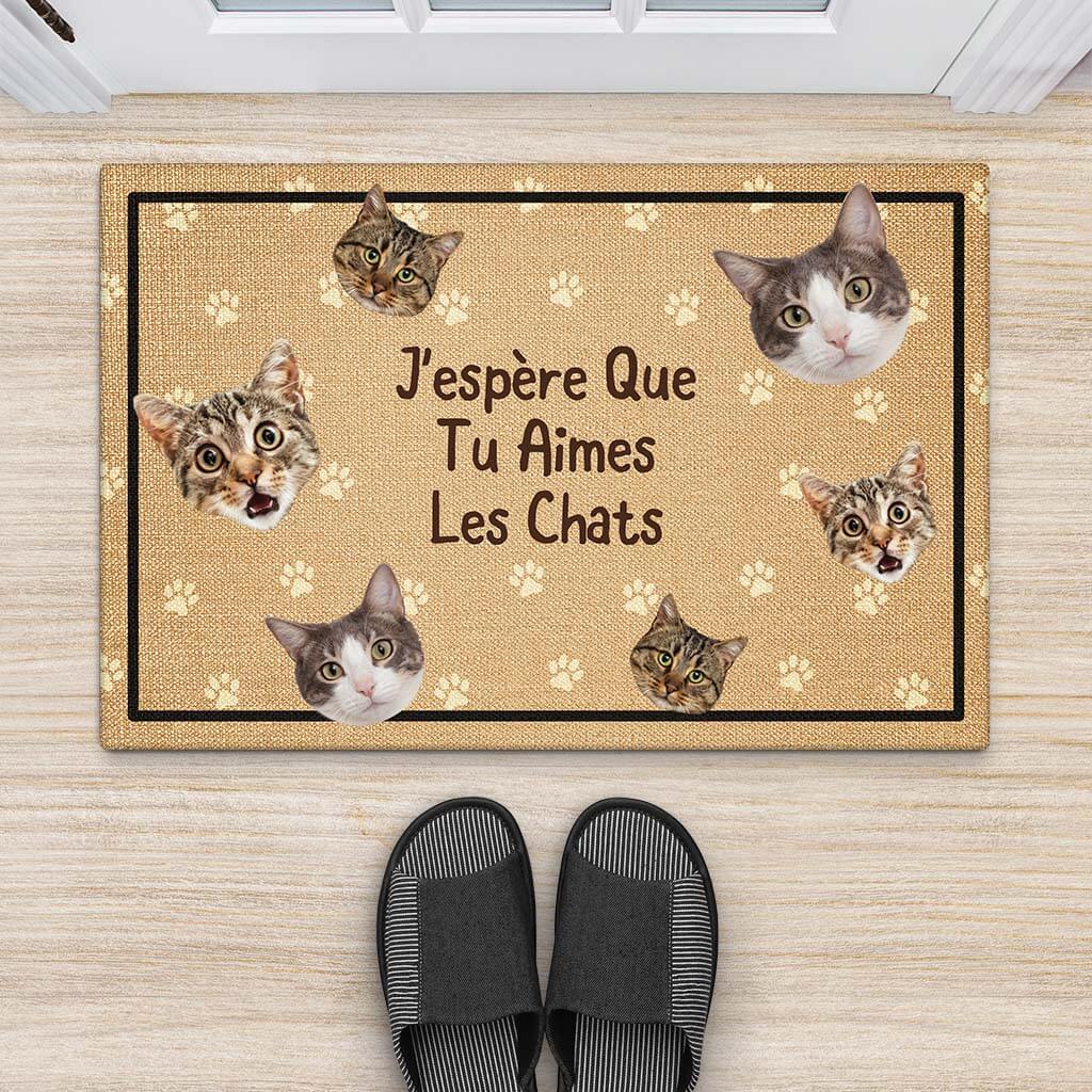 Paillasson Bienvenue Chez À La Maison Les Chats Personnalisé - Image 2
