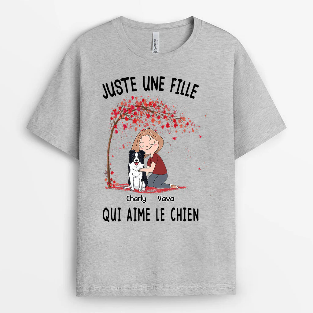 Tee Shirt Personnalisé Femme - Juste Une Fille Qui Aime Le Chien