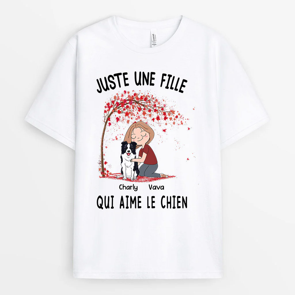 Tee Shirt Personnalisé Femme - Juste Une Fille Qui Aime Le Chien - Image 2
