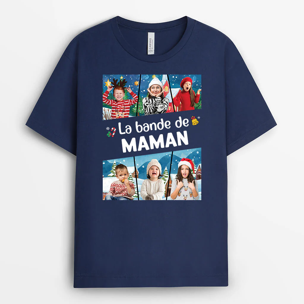 T shirt Personnalisé Pour Mamie Photo Noël - La Bande de Mamie - Image 2