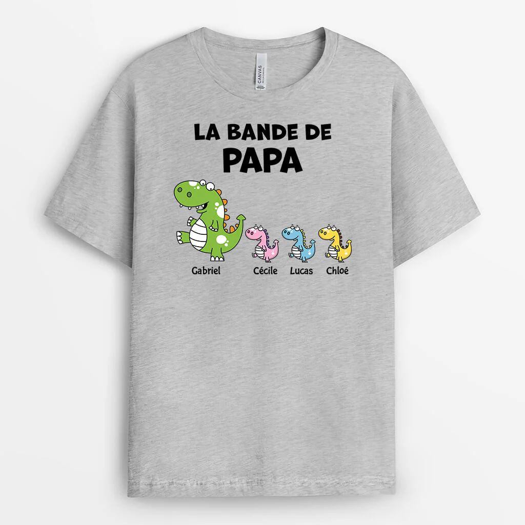 T Shirt Personnalisé Pour Papa | La Bande À Papa Dinosaures Colorés