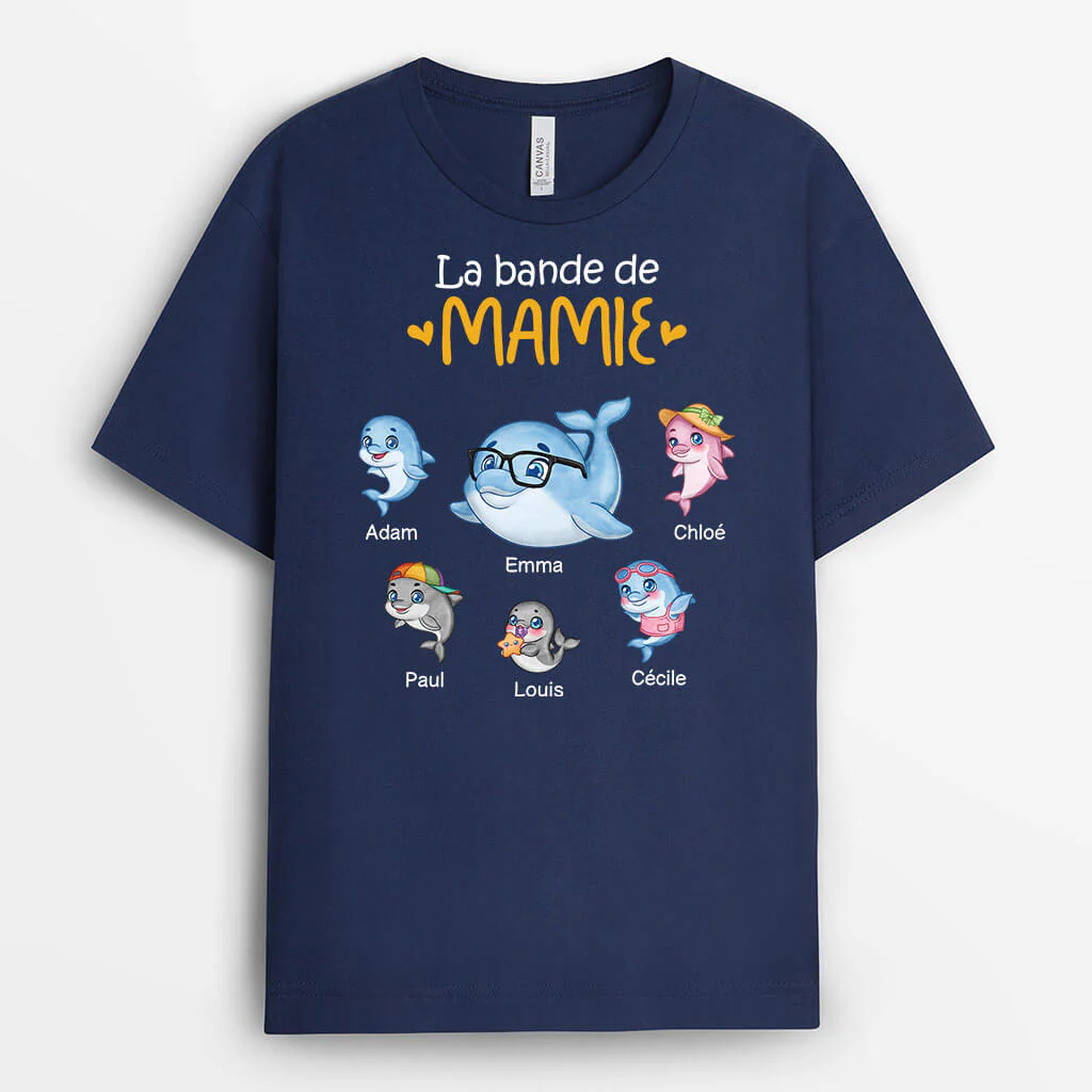 T Shirt Personnalisé Papy - La Bande À Papy Dauphin Mignonne - Image 2