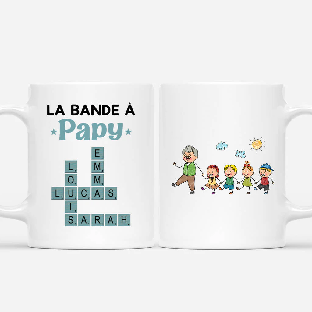 Tasse Personnalisée Papy Avec Mot Croisés - La Bande À Papy