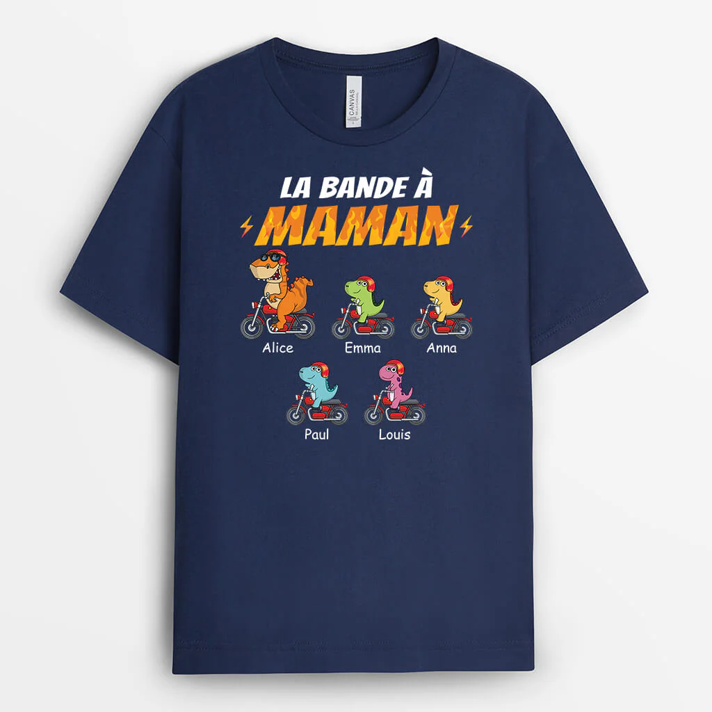 Tee Shirt Personnalisé Papy - La Bande À Papy - Version Dinosaures Cool En Course - Image 2
