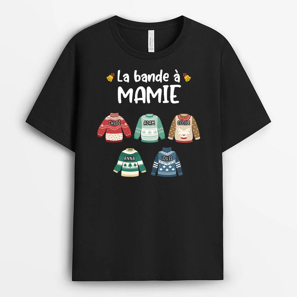T-Shirt Papy Bande à Papy – Cadeau Noël Personnalisé Grand-Père - Image 2