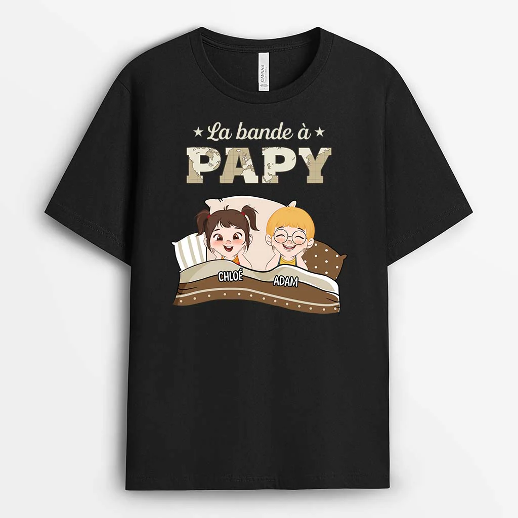 Tee Shirt Personnalisé Papy - La Bande De Papy - Version Aller Au Lit