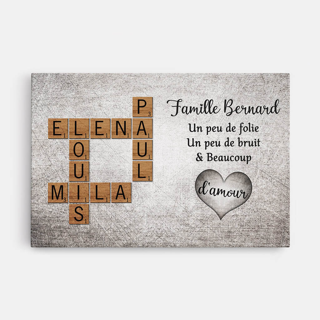 Toile Personnalisée Famille – Beaucoup D’Amour