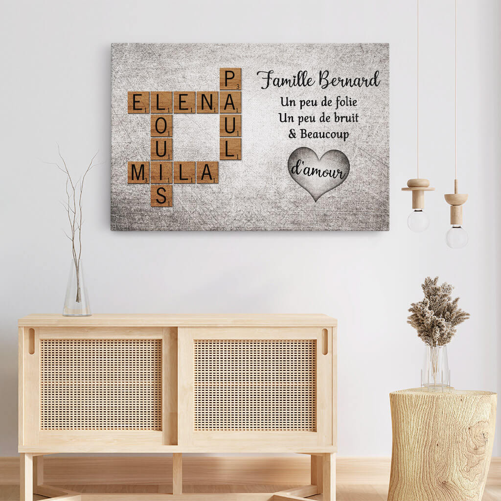 Toile Personnalisée Famille – Beaucoup D’Amour - Image 3