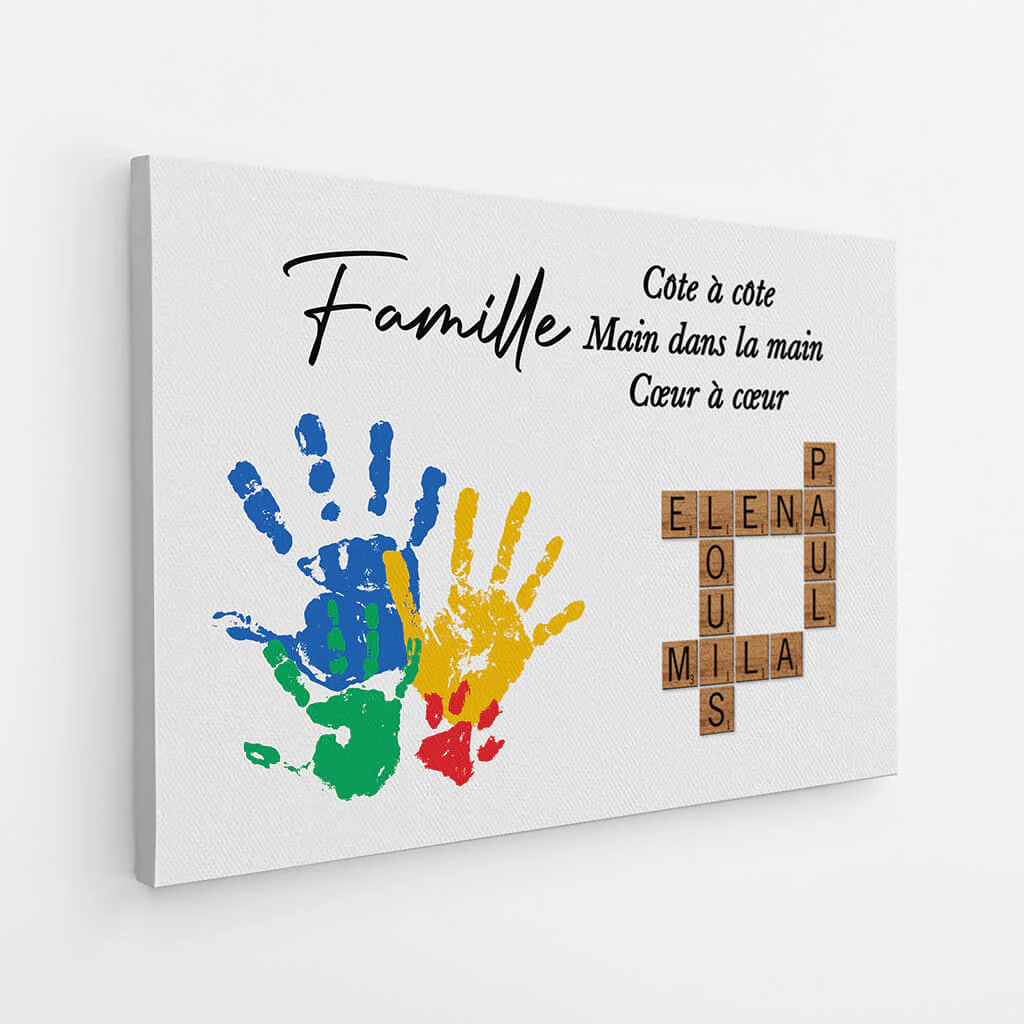 Toile Famille Personnalisée – Côte À Côte Avec Empreintes - Image 2