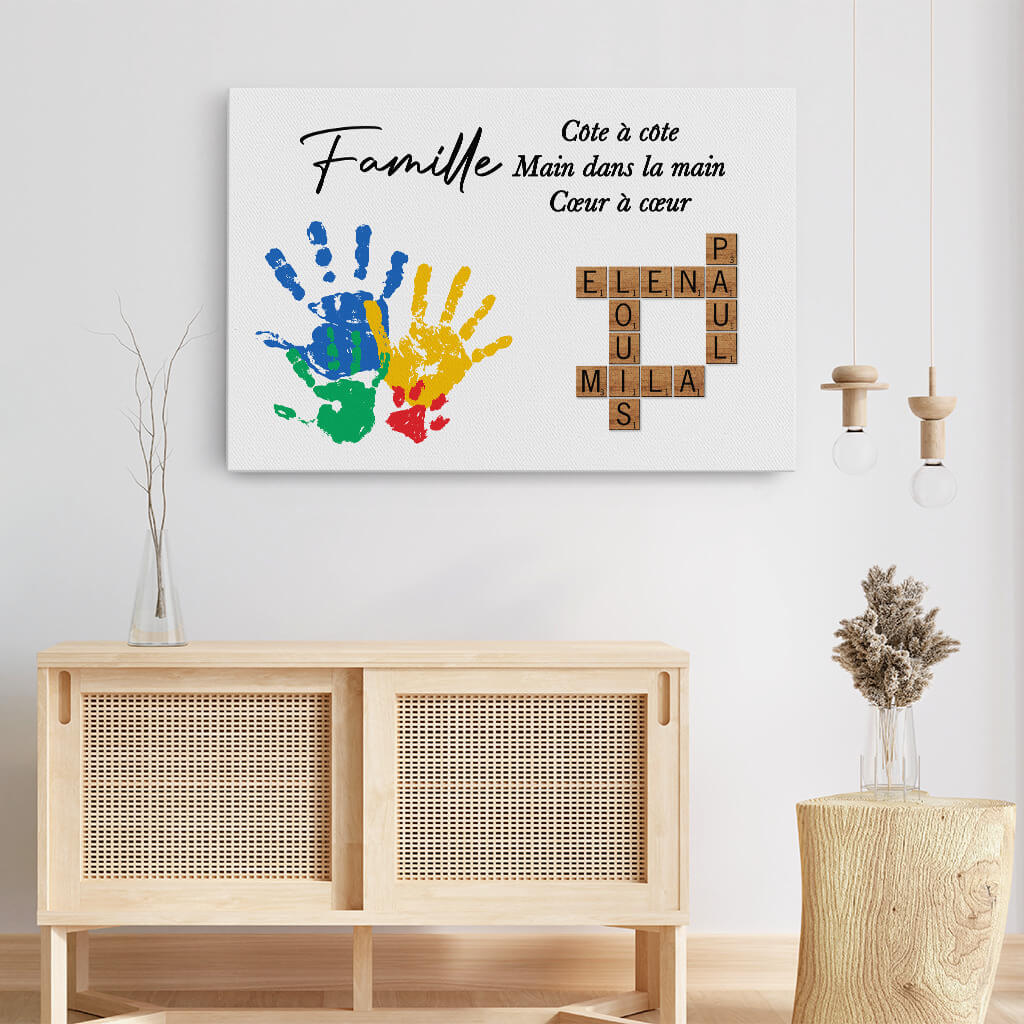 Toile Famille Personnalisée – Côte À Côte Avec Empreintes - Image 3