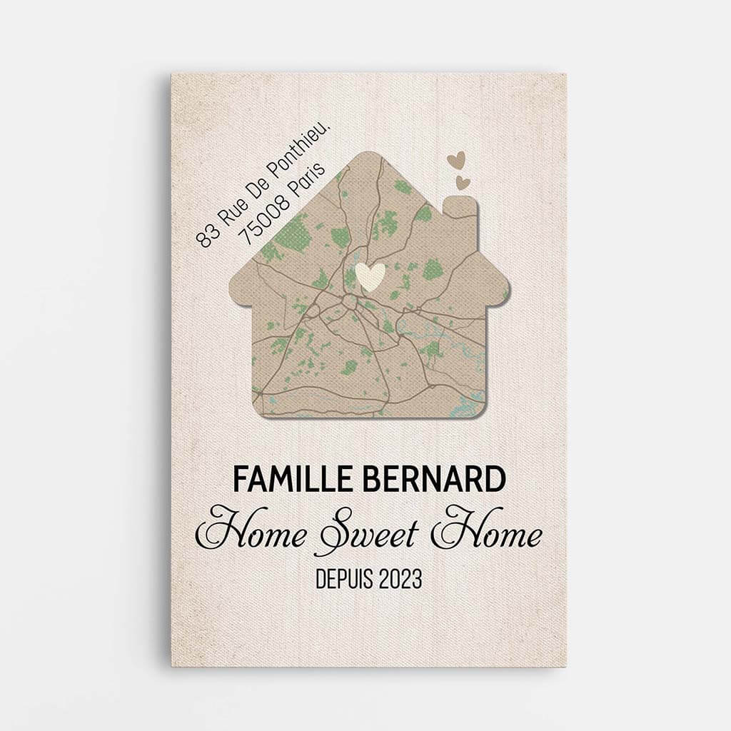 Home Sweet Home – Tableau Déco Famille Personnalisé