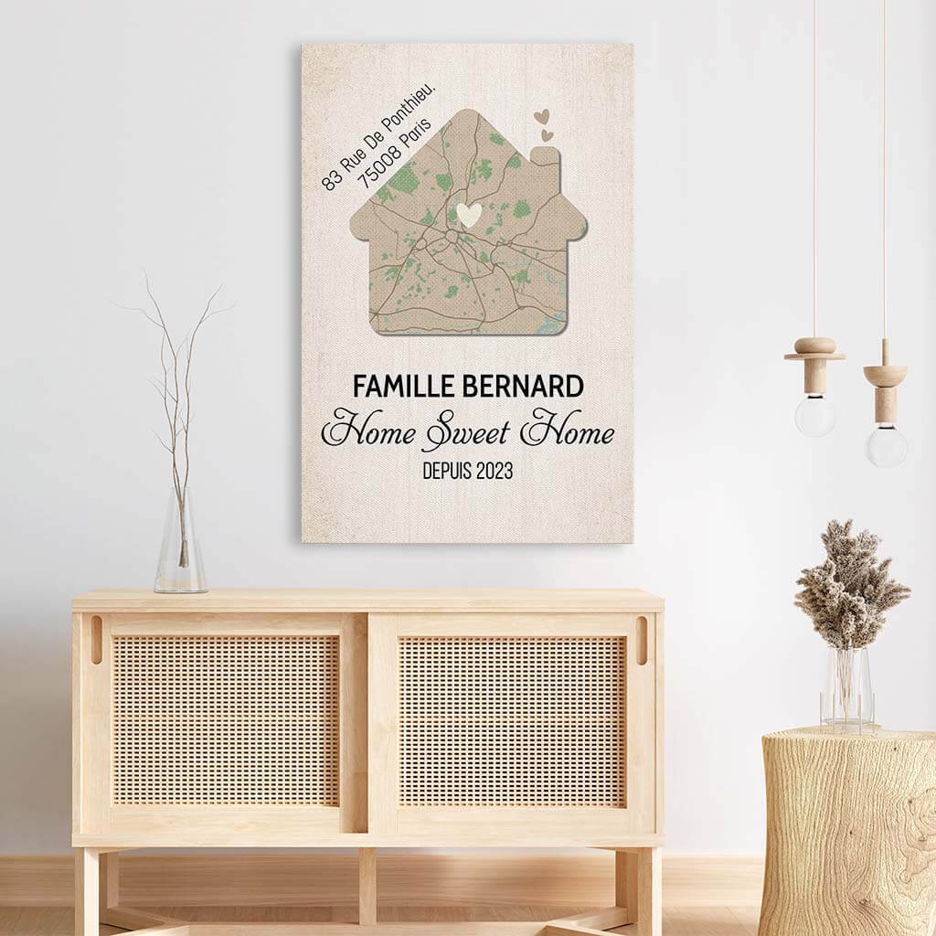 Home Sweet Home – Tableau Déco Famille Personnalisé - Image 3