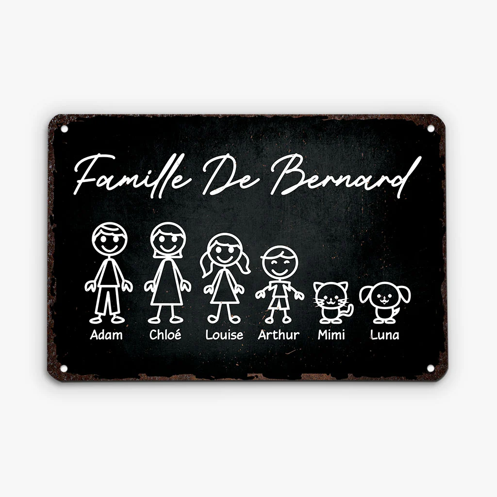 Plaque métal personnalisée – Version bonhomme famille allumette - Image 2