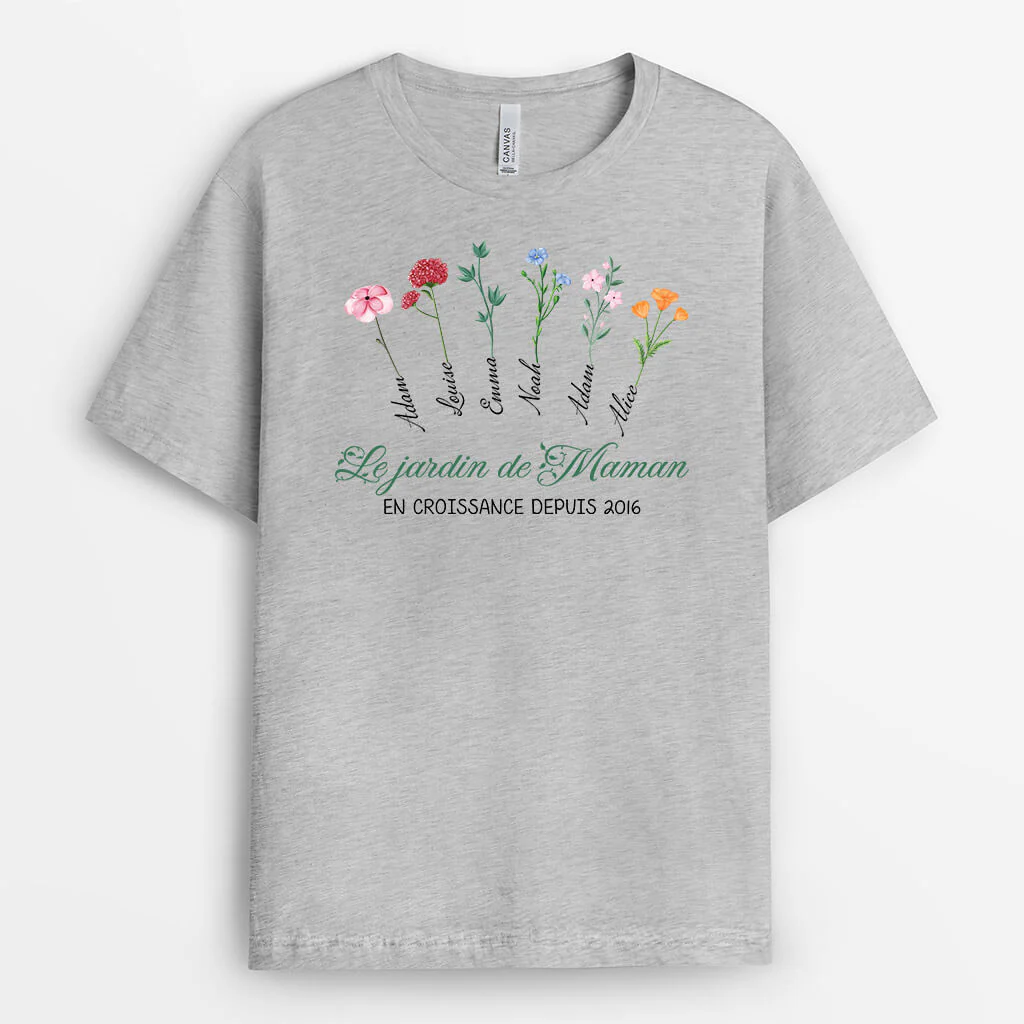 La Jardin De Mamie Version Fleurs Sauvages - T-Shirt Pour Mamie Personnalisé - Image 2
