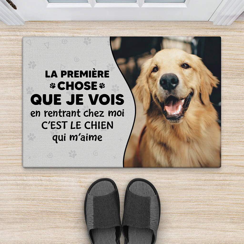 Paillasson Chien Humour Personnalisé – Celui Qui M’Aime