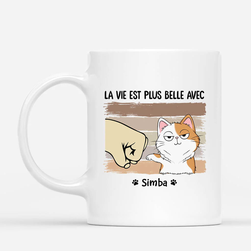 Tasse Personnalisé avec Chat – La Vie Est Meilleure Avec Mon Chat