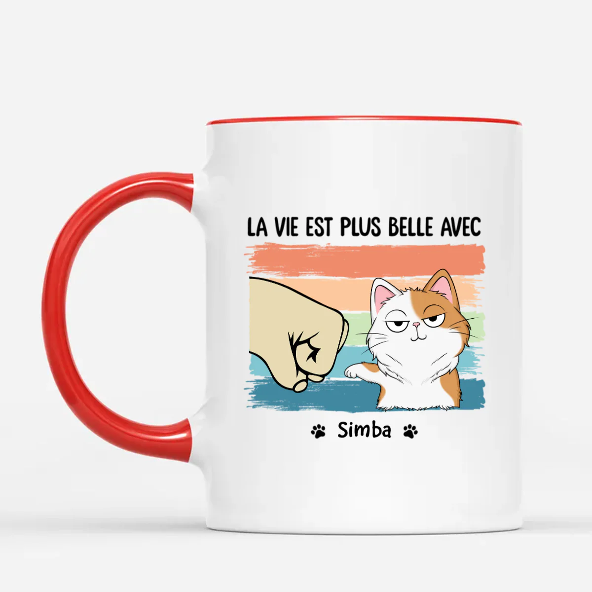 Tasse Personnalisé avec Chat – La Vie Est Meilleure Avec Mon Chat - Image 2