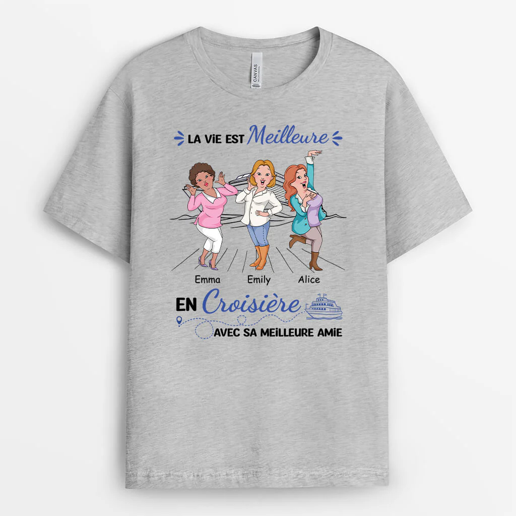 Tee Shirt Personnalisé Meilleure Amie - La Vie Est Meilleure En Croisière - Image 2