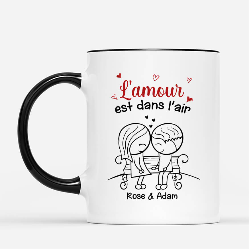 Mug Couple Personnalisé – L’Amour Est Dans L’Air - Image 2