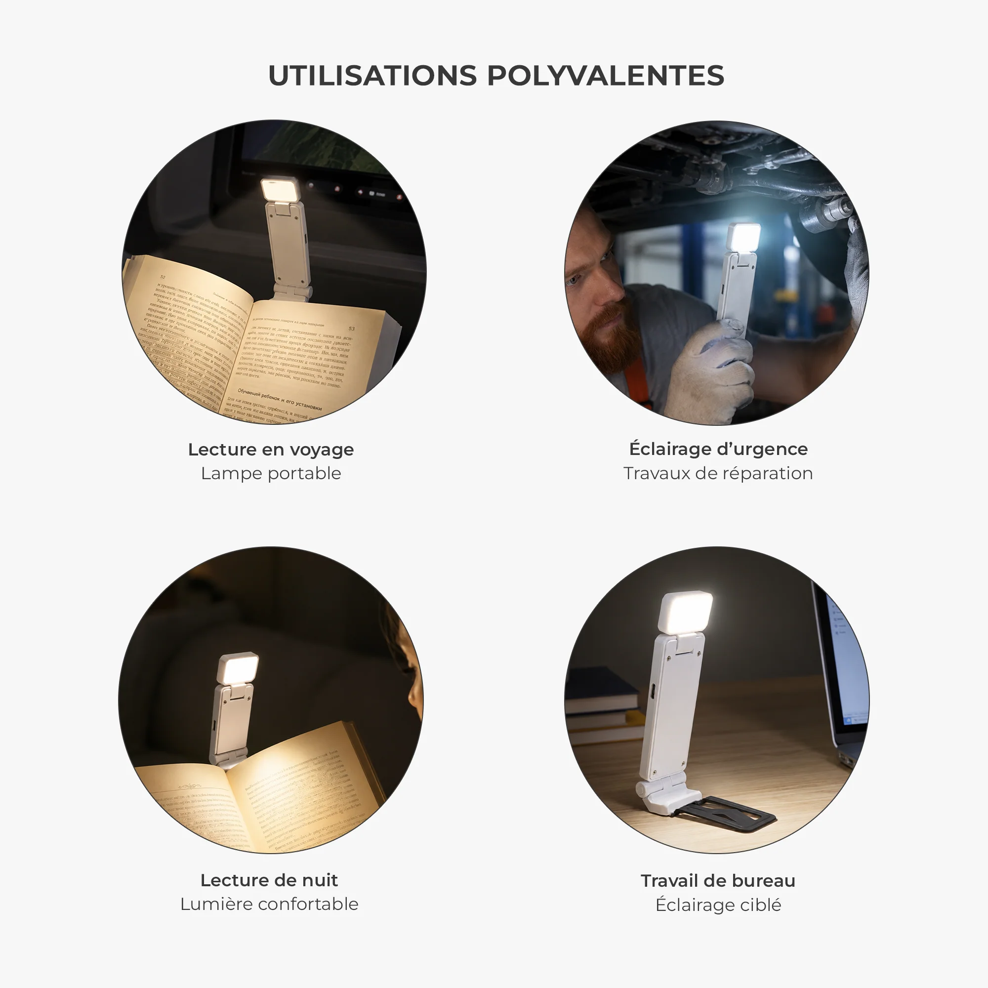Lampe De Lecture Avec Pince Personnalisable Femme Homme - Les Livres Sont Ma Thérapie - Image 7
